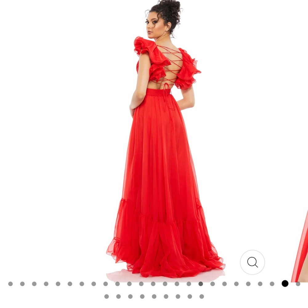 Max duggal red chiffon ball gown. Size 2  worn once.